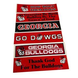 6 Vintage Georgia Bulldogs bumper stickers Decals